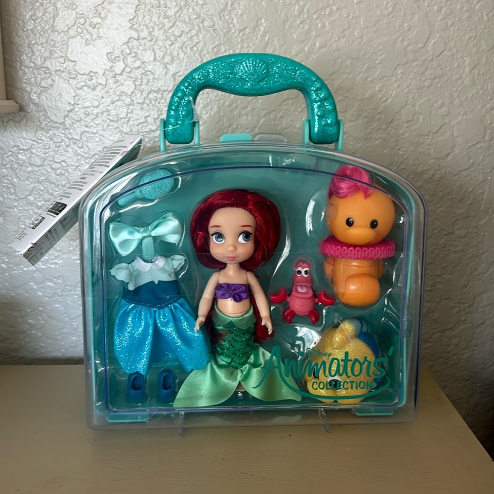 Disney Animators Collection 5” Ariel Little Mermaid Mini Doll Play Set New